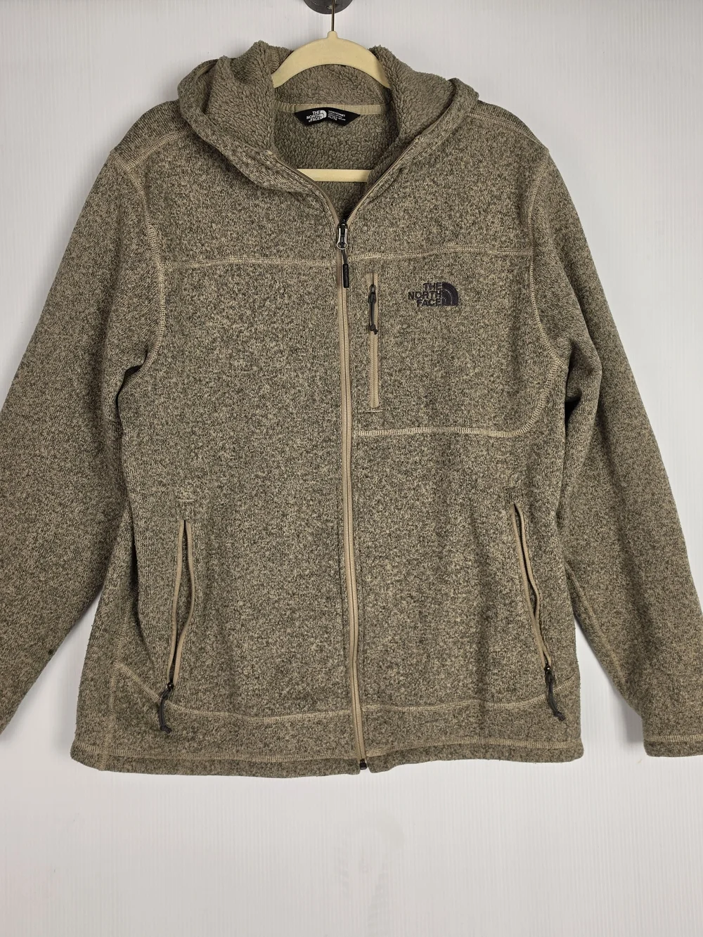 The North Face Tan Heathered Full-Zip Hoodie Jacket